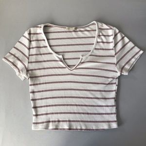 Red White and Black Crop Top